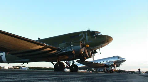 C-47 Skytrain parked 01 Stock Footage 25066923