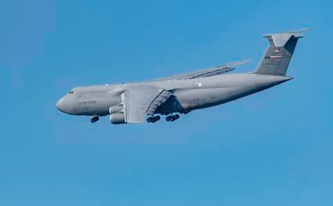 C-5 Lockheed Galaxy prepares to land Stock Photos