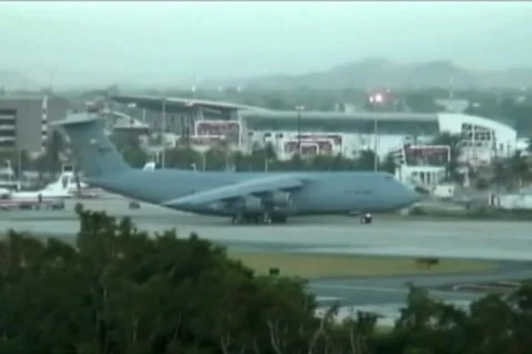 C-5 Lockheed Galaxy USAF - US Air Force Jet 4b Stock Footage 8770439