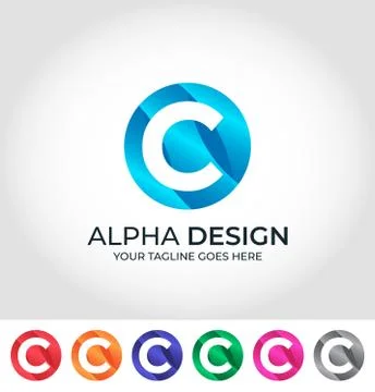 C Alphabet Creative Logo Design Concept Stock Illustration
