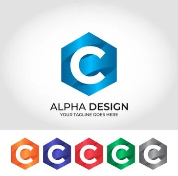 C Alphabet Creative Modern Logo Design Concept Stock Illustration