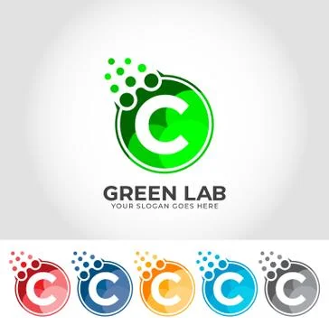 C Alphabet Lab Creative Logo Design Concept Stock Illustration