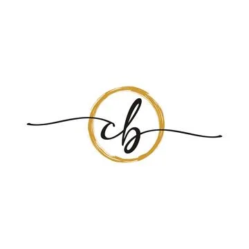 C B Initial Script Letter Beauty Logo Template 스톡 일러스트