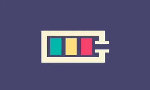 C battery logo icon, simple and minimalist concept, creative modern flat styl Stock Illustration