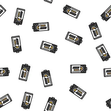 C battery power energy vector seamless pattern Stock Illustration