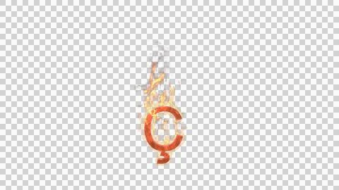 Ç - Burning letter Stock Illustration