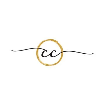 C C Initial Script Letter Beauty Logo Template 스톡 일러스트
