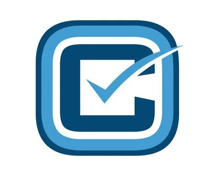 C check box logo icon template Stock Illustration