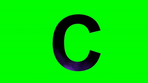 "C" Chromakey Green Screen Animated Fire Snow Water Explosion Lettering Stock Footage 133033