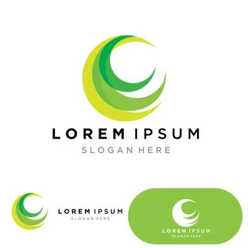 C Circle ring logo Template vector icon 스톡 일러스트