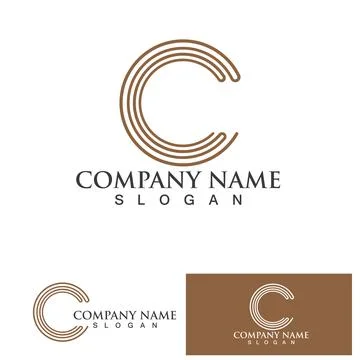 C Circle ring logo Template vector icon 스톡 일러스트