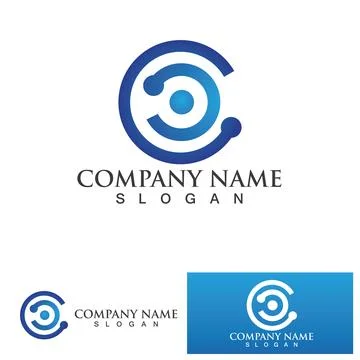 C Circle ring logo Template vector icon Stock Illustration