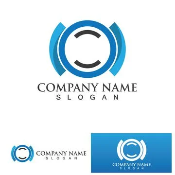 C Circle ring logo Template vector icon Stock Illustration
