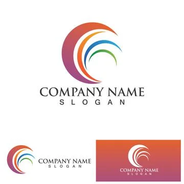 C Circle ring logo Template vector icon Stock Illustration