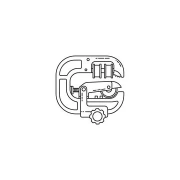 C-clamp metal tool vector illustration with c clamp Ilustración de archivo