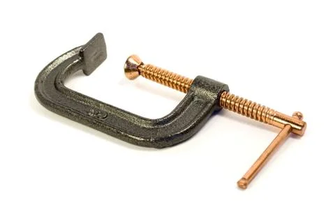 C Clamp Over White Stock Photos
