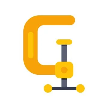 C clamp tool gripping hardware equipment icon Stock Illustration