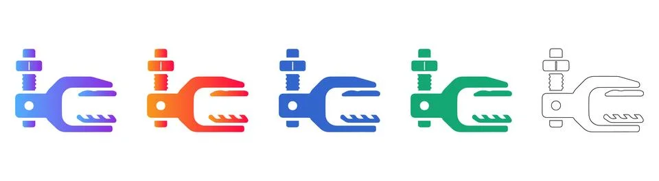 C Clamp Tool Vector Icon Set Stock Illustration