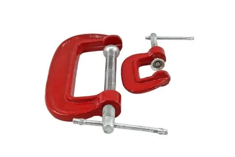 C clamps on white Foto stock