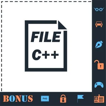 C Coding File icon flat Stock Illustration