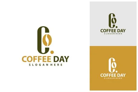 C Coffee logo vector template, Creative Coffee Bean with Letter C logo desi.. Stock Illustration
