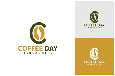 C Coffee logo vector template, Creative Coffee Bean with Letter C logo desi.. Stock Illustration