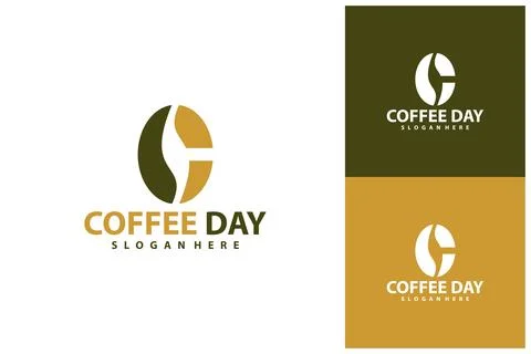 C Coffee logo vector template, Creative Coffee Bean with Letter C logo desi.. Иллюстрация