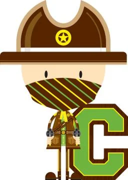 C is for Cowboy  Stock Illustration