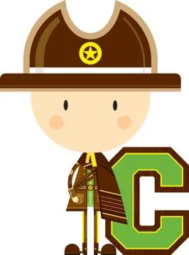 C is for Cowboy  스톡 일러스트