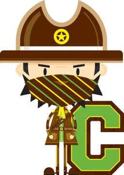 C is for Cowboy  Stock Illustration