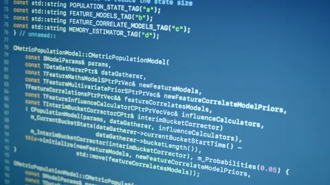 C++ CPP Machine Learning Scroll and Typing Code Stock Footage 167244827