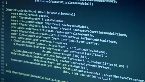 C++ CPP Machine Learning Scroll and Typing Code Stock Footage 167245042
