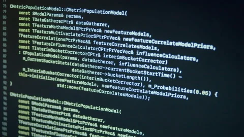 C++ CPP Machine Learning Scroll and Typing Code Stock Footage 167245471