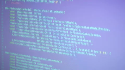C++ CPP Machine Learning Scroll and Typing Code Stock Footage 167245660
