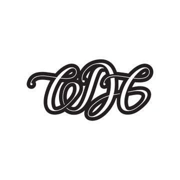 C D C lines script letter design vector Stock Illustration