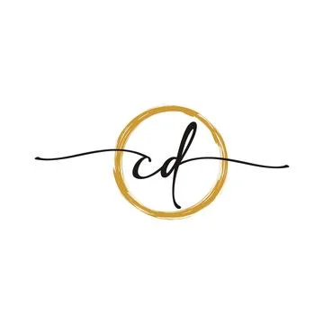 C D Initial Script Letter Beauty Logo Template Stock Illustration