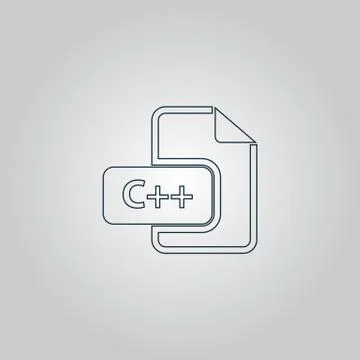 C development file format flat icon Illustrazione stock