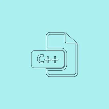 C development file format flat icon Stock Illustration