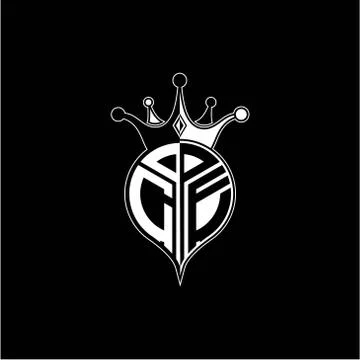 C E circle monogram logo emblem style with clown crown shape vector decoratio Stock Illustration