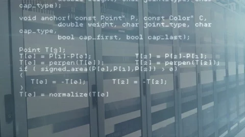 C++ editor scrolling upward after launch revealing HTTP calls and geometry Stock Footage 311084484