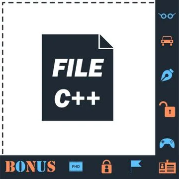 C file icon flat Stock Illustration