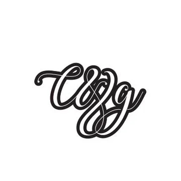 C &amp; G script letter logo design vector Stock Illustration