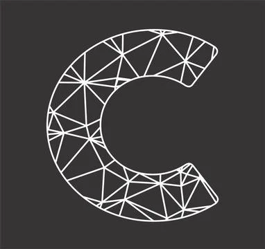 C geometric triangle block chain font Stock Illustration