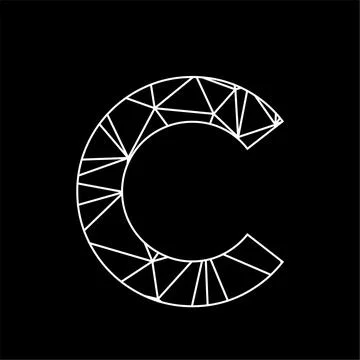 C geometric triangle blockchain font Illustrazione stock