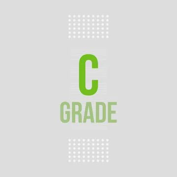 C Grade typography text on white concept background design Illustrazione stock