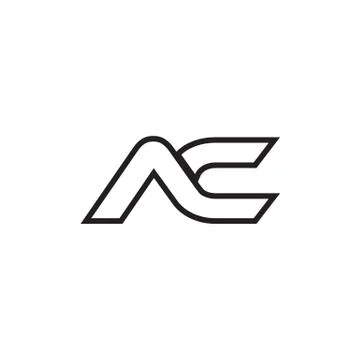 A C initial letter lines logo design vector Illustrazione stock