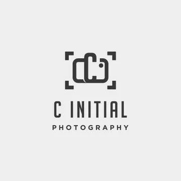 C initial photography logo template vector design Stock Illustration