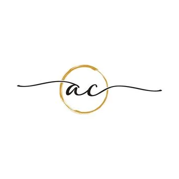 A C Initial Script Letter Beauty Logo Template Stock Illustration