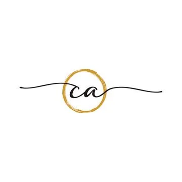 C A Initial Script Letter Beauty Logo Template Stock Illustration