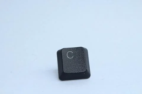 C keyboard, one single C keyboard isolated on a white background Stock Photos